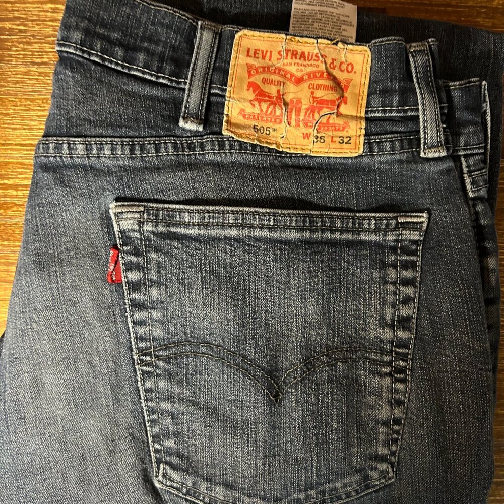 Levi’s 505 W38 L32 – Dark Blue Straight Leg Jeans, Regular Fit